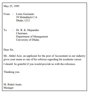 Request for reference letters 4 Request for reference letters