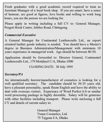 Applying for jobs