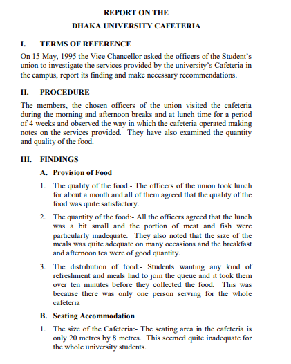 Designing effective format and outlines formal reports