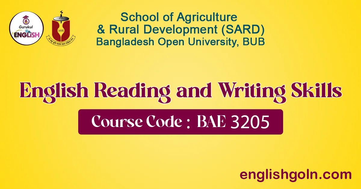 BUB BAE 3205 English Reading and Writing Skills 1 English Reading and Writing Skills