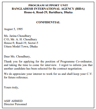 Letters Conveying Bad News, Sympathy, and Refusing Appointments to Jobs