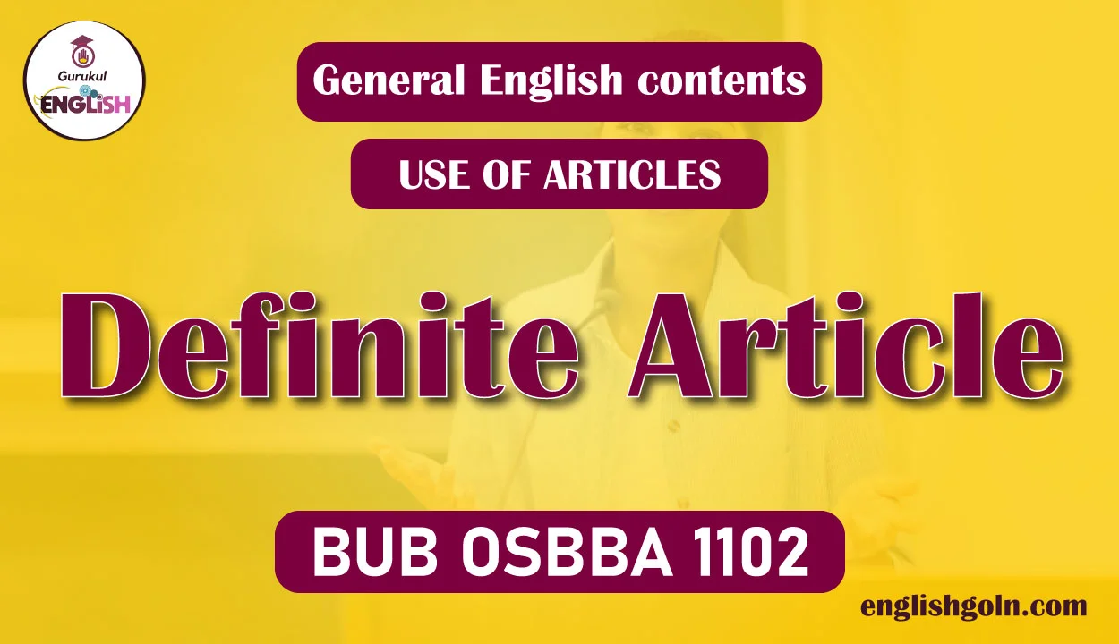 Definite Article 1 Definite Article