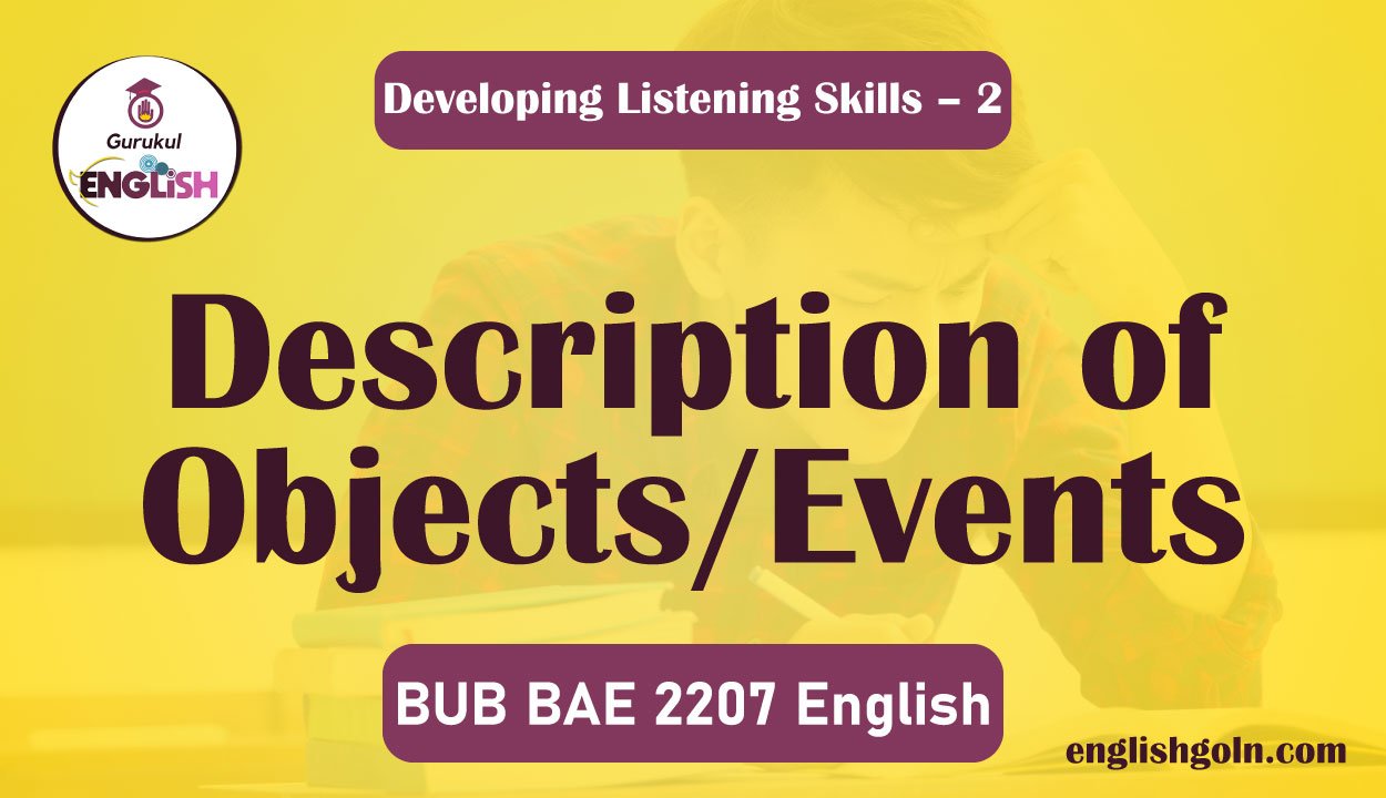 Description of objects/events