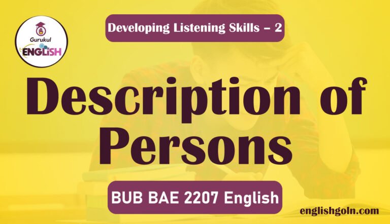 Description of Persons