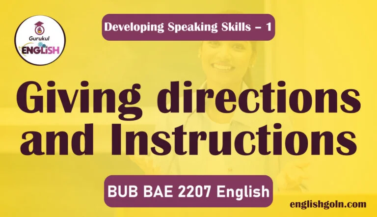 Giving Directions and Instructions