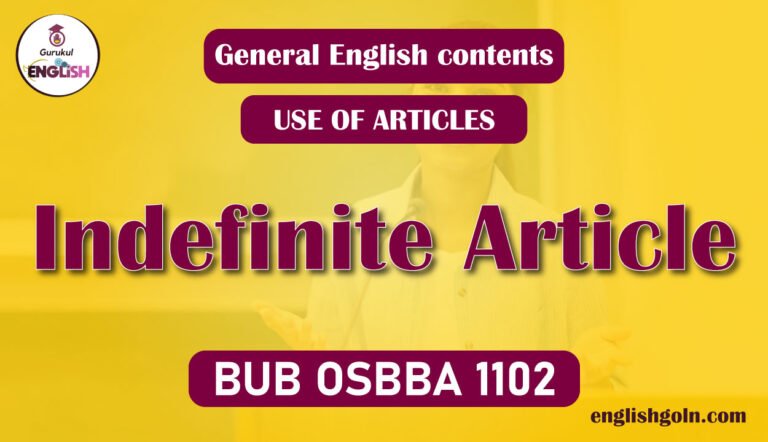 Indefinite Article