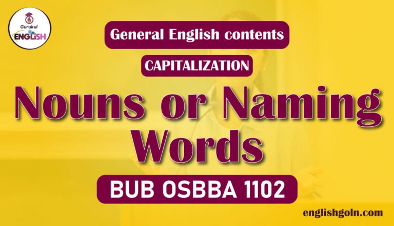 Nouns or Naming Words