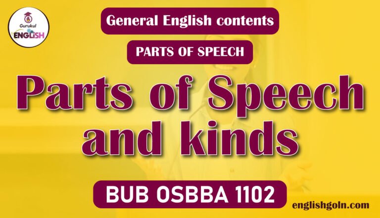 Parts of Speech and kinds