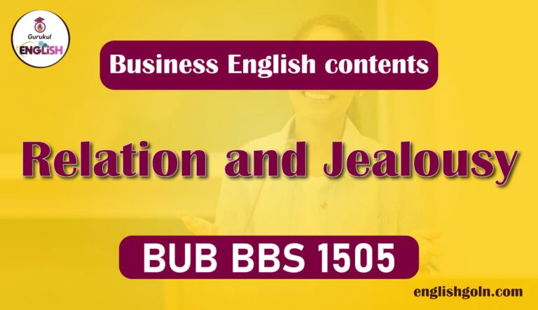 Relation and Jealousy