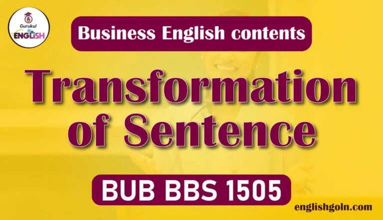 Transformation of Sentence