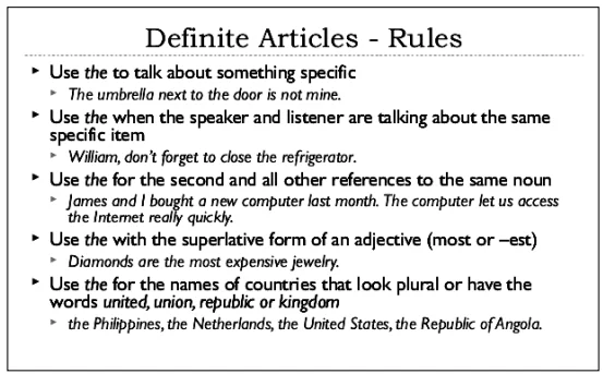 Definite Article 4 Definite Article
