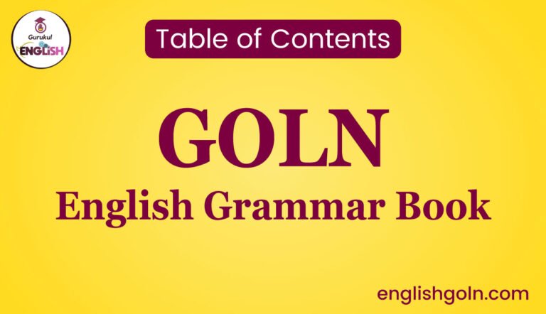 GOLN English Grammar Book | Table of Contents